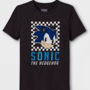 Sonic The Hedgehog Kids Shirt 7/8 Medium Sequin!